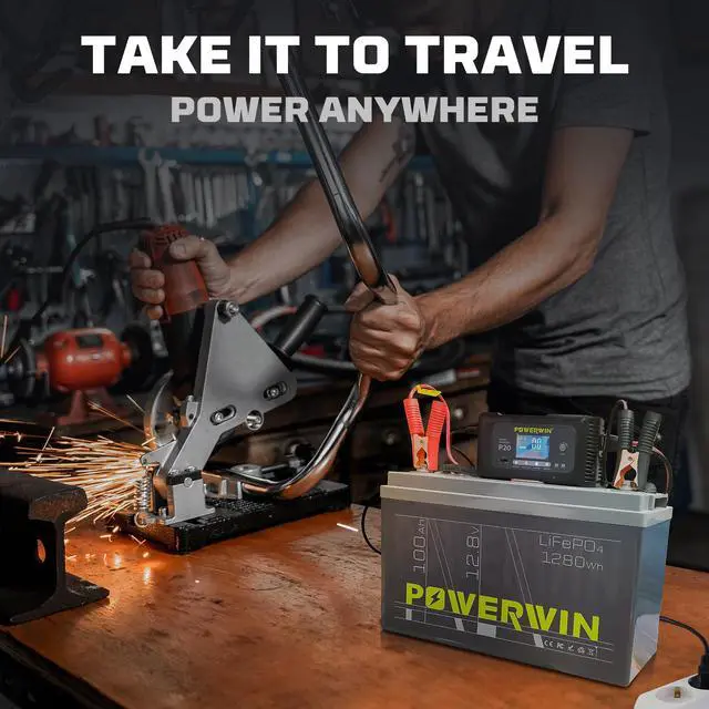 Alt view image 3 of 7 - TOWERWIN POWERWIN BT100 12V 100Ah LiFePO4 Lithium Battery with 100A BMS Max Up to 15000 Deep Cycles LiFePO4 Battery 1280Wh for Trolling Motor RV Camping Marine and Off Grid
