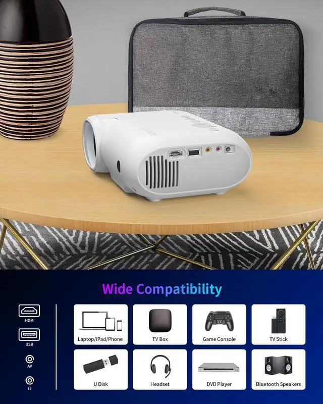 Alt view image 5 of 7 - YOTON Projector 5G WiFi Bluetooth 1080P Native Outdoor Portable Projector 4K Support, Movie Home Projector with HDMI/USB