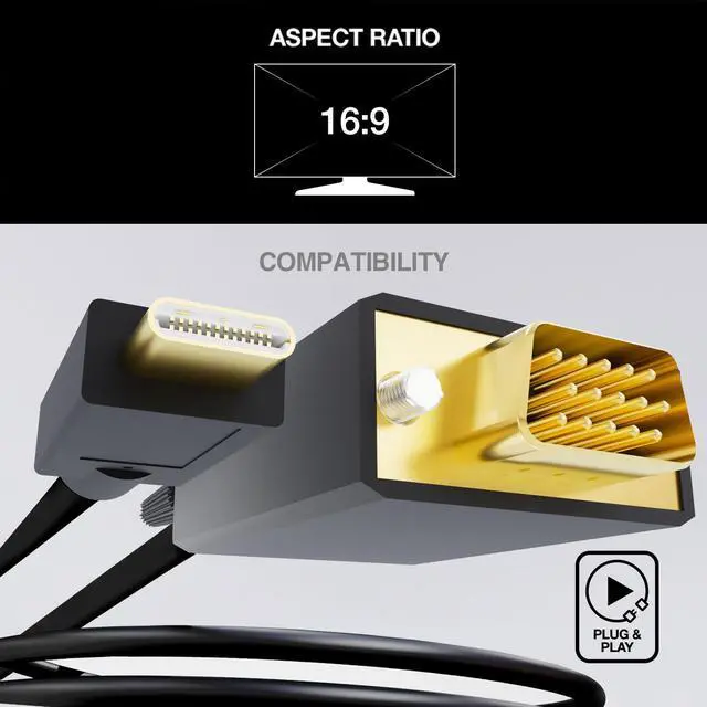 Alt view image 4 of 7 - USB-C TO VGA CABLE (6.5 FT)