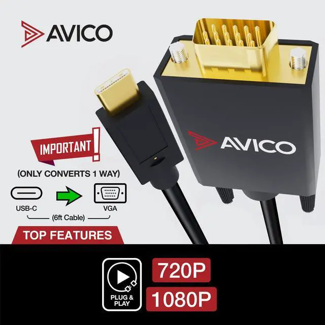 Alt view image 2 of 7 - USB-C TO VGA CABLE (6.5 FT)