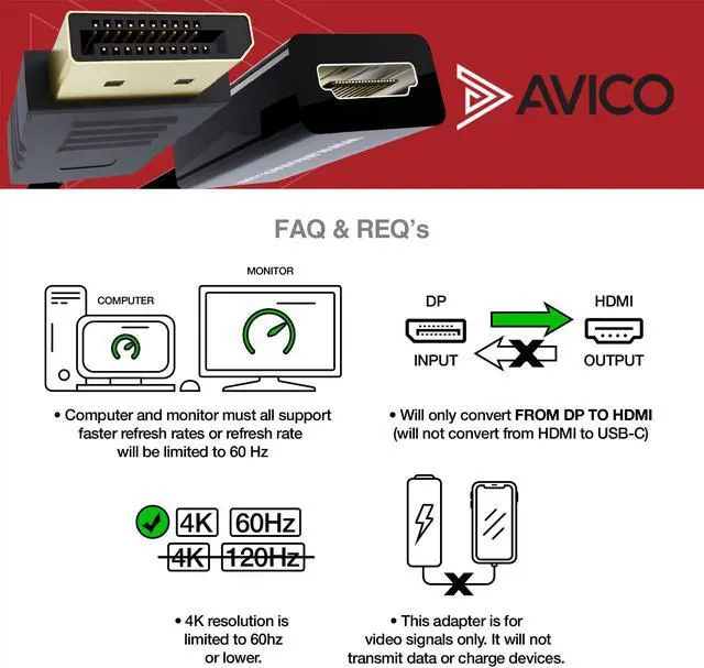 Alt view image 7 of 7 - DISPLAYPORT 1.2 TO HDMI 2.0 ADAPTER