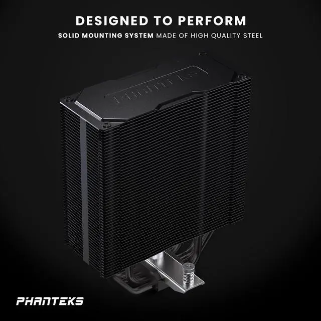 Alt view image 3 of 7 - Phanteks Polar ST5 CPU Air Cooler, 5 Direct Heat pipe, M25 120mm D-RGB fan, All-black heatsink design, Black