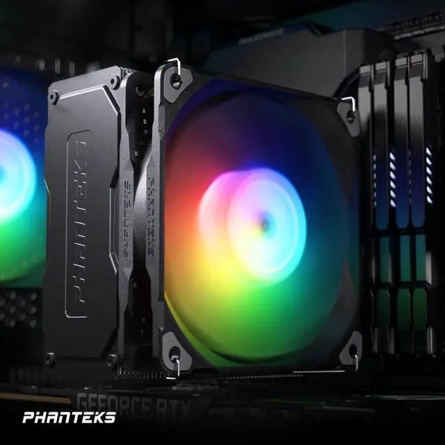 Alt view image 7 of 7 - Phanteks Polar ST5 CPU Air Cooler, 5 Direct Heat pipe, M25 120mm D-RGB fan, All-black heatsink design, Black