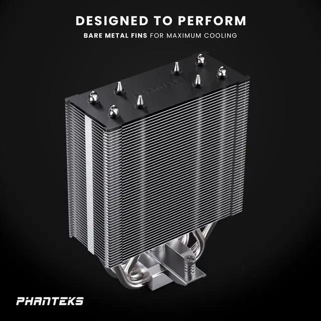Alt view image 3 of 7 - Phanteks Polar ST4 CPU Air Cooler, 4 Direct Heat pipe, M25 120mm D-RGB fan, Intel LGA 1851/1700/1200, AMD AM5/AM4 Compatible -  Black