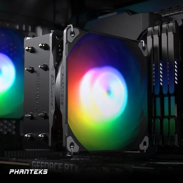 Alt view image 7 of 7 - Phanteks Polar ST4 CPU Air Cooler, 4 Direct Heat pipe, M25 120mm D-RGB fan, Intel LGA 1851/1700/1200, AMD AM5/AM4 Compatible -  Black