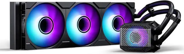 Main image of Phanteks Glacier One 360M25 G2 AIO Liquid CPU Cooler, Black, RGB Pump Cap Design, 3x Performance 120mm M25 G2 PWM RGB Fans, for Intel LGA 1700, 1851, 1200, 115x and AMD AM4/AM5 sockets, Black