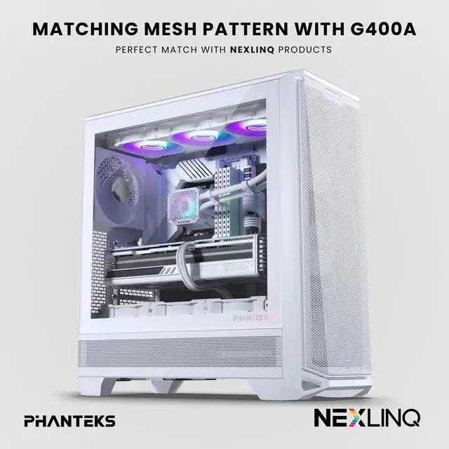 Alt view image 7 of 6 - Phanteks Glacier One 360M25 G2 AIO Liquid CPU Cooler, White, RGB Pump Cap Design, 3x Performance 120mm M25 G2 PWM RGB Fans, for Intel LGA 1700, 1851, 1200, 115x and AMD AM4/AM5 sockets, White