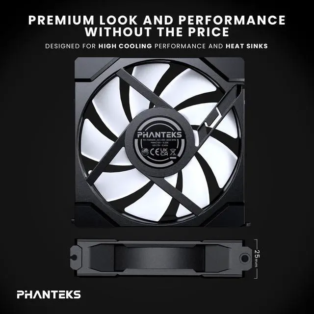 Alt view image 7 of 7 - Phanteks M25-120 Gen2 Triple Pack, 3x 120mm ARGB High Performance Cooling Fans, Daisy-chain Unified Fan Frame, Infinity Mirror hub, single cable connection, Black