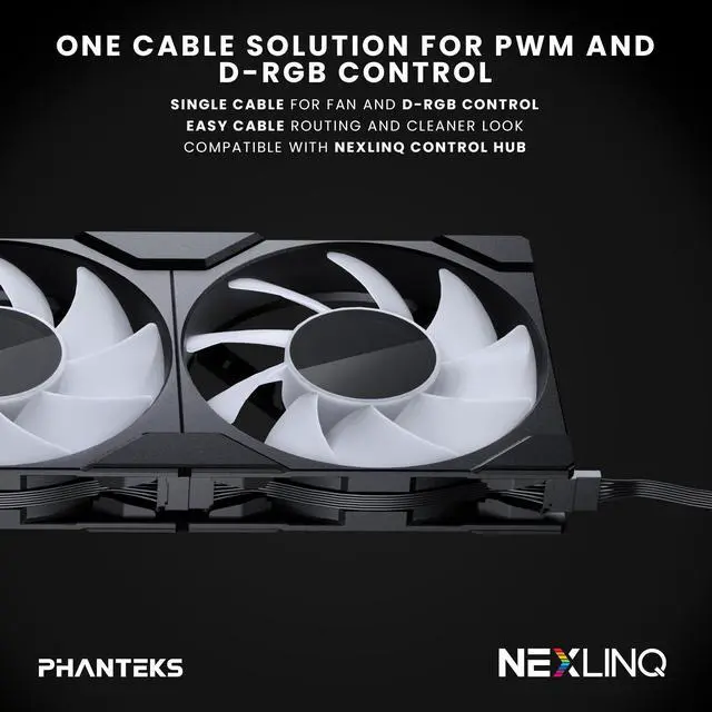 Alt view image 8 of 7 - Phanteks M25-120 Gen2 Triple Pack, 3x 120mm ARGB High Performance Cooling Fans, Daisy-chain Unified Fan Frame, Infinity Mirror hub, single cable connection, Black