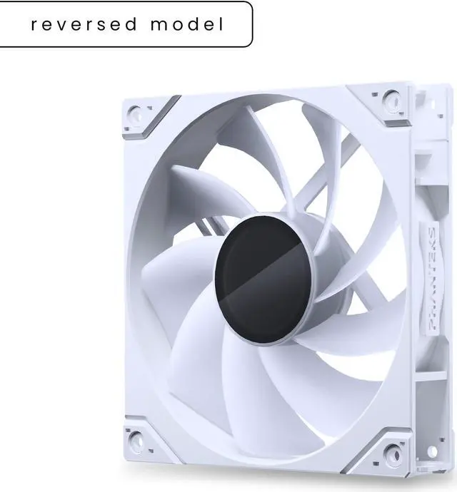 Alt view image 3 of 7 - Phanteks M25-140 Gen2 Reversed Blade, 140mm ARGB High Performance Cooling Fans, Daisy-chain Unified Fan Frame, Infinity Mirror hub, single cable connection, White