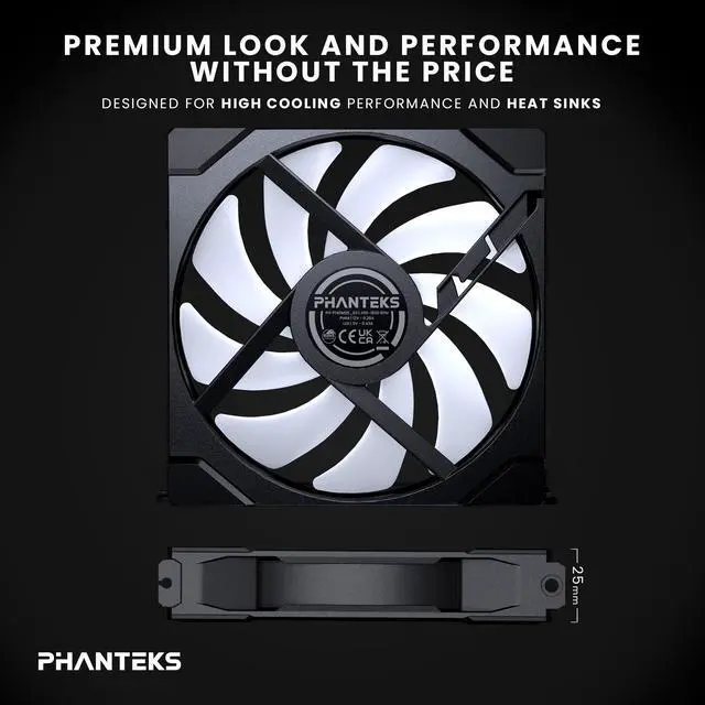 Alt view image 7 of 7 - Phanteks M25-140 Gen2 Reversed Blade Triple Pack, 3x 140mm ARGB High Performance Cooling Fans, Daisy-chain Unified Fan Frame, Infinity Mirror hub, single cable connection, Black