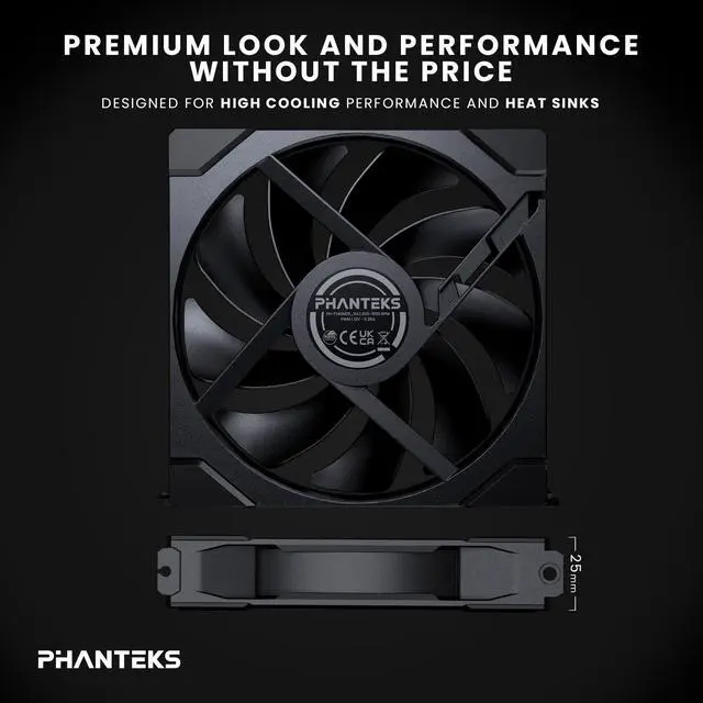Alt view image 5 of 4 - Phanteks M25-140 Gen2, Daisy Chain Unified Fan frame, 140mm PWM High Performance Cooling Fan, Black