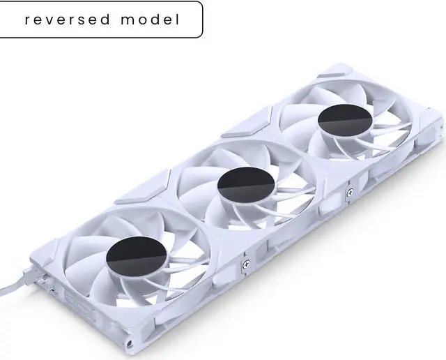 Alt view image 3 of 7 - Phanteks M25-120 Gen2 Reversed Blade Triple Pack, 3x 120mm ARGB High Performance Cooling Fans, Daisy-chain Unified Fan Frame, Infinity Mirror hub, single cable connection, White