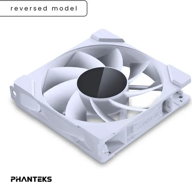 Alt view image 3 of 7 - Phanteks M25-120 Gen2 Reversed Blade, 120mm ARGB High Performance Cooling Fans, Daisy-chain Unified Fan Frame, Infinity Mirror hub, single cable connection, White