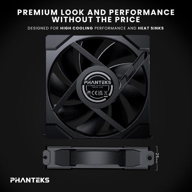 Alt view image 5 of 4 - Phanteks M25-120 Gen2 Triple Pack 120mm PWM High Performance Cooling Fan, Daisy-chain Unified Fan Frame, Black