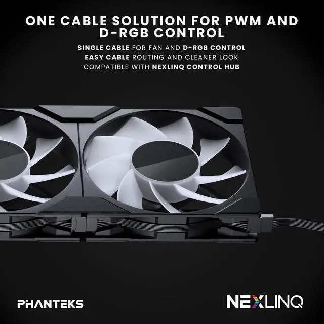 Alt view image 8 of 7 - Phanteks M25-120 Gen2 Reversed Blade Triple Pack, 3x 120mm ARGB High Performance Cooling Fans, Daisy-chain Unified Fan Frame, Infinity Mirror hub, single cable connection, Black