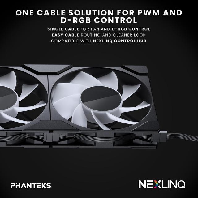 Alt view image 8 of 7 - Phanteks M25-120 Gen2 Reversed Blade, 120mm ARGB High Performance Cooling Fans, Daisy-chain Unified Fan Frame, Infinity Mirror hub, single cable connection, Black
