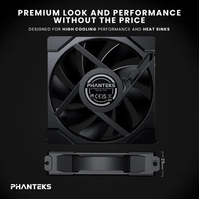 Alt view image 5 of 4 - Phanteks M25-120 Gen2, Daisy Chain Unified Fan frame, 120mm PWM High Performance Cooling Fan, Black