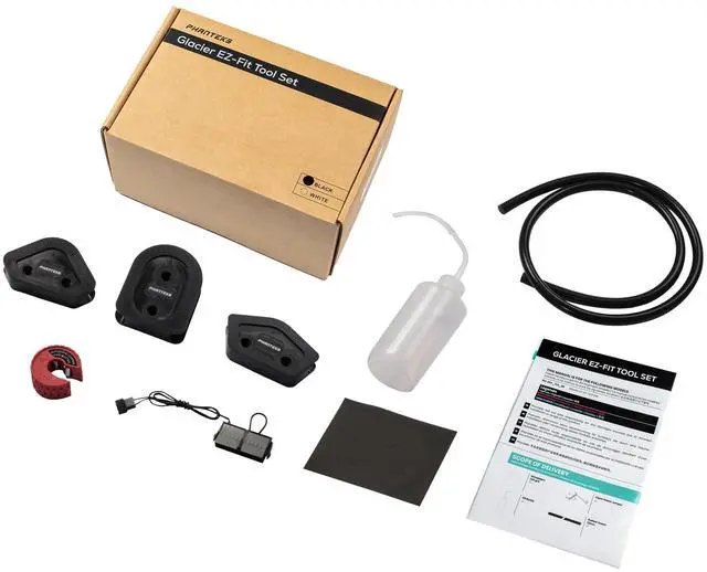 Main image of Phanteks Glacier EZ-Fit Tool Set - 16x12mm Hard Tube Water Cooling Bending Tools (45/90/180 degrees) with Fill Bottle