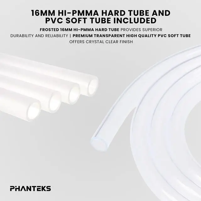 Alt view image 6 of 6 - Phanteks Glacier EZ-Fit 360 D30-KIT, Complete DIY Water-Cooling Kit, CPU-Block, Reservoir, 360x30mm Radiator, D30-120 Fan Triple-Pack, Hard Tube, Bending Tools, RGB, White