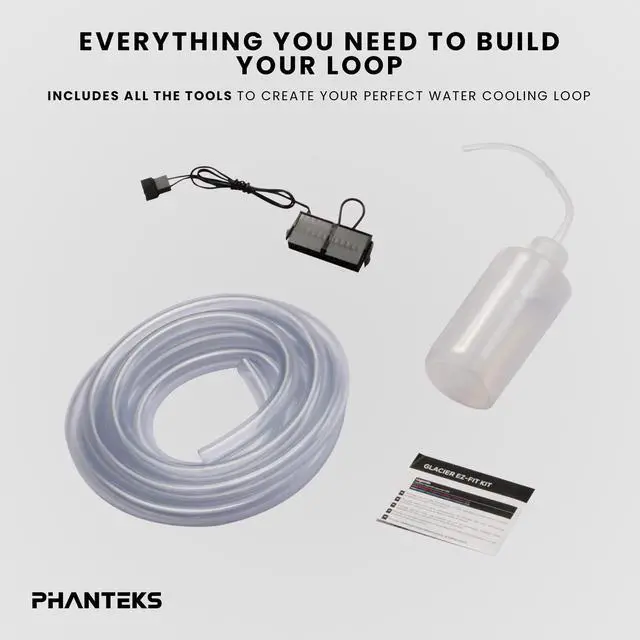 Alt view image 6 of 5 - Phanteks Glacier EZ-Fit 360 SOFT-KIT, Complete DIY Water-Cooling Kit, CPU-Block, Reservoir, 360x30mm Radiator, Soft Tube, RGB, Integrated 16mm EZ-Fittings included, White