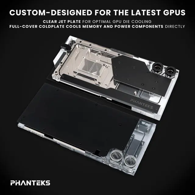 Alt view image 2 of 4 - Phanteks Glacier EZ-Fit G40 ASUS GPU Block for ASUS ROG STRIX / TUF gaming RTX 4090, Full Cover Nickel-Plated copper block, Cast Acrylic, Aluminum Cover plates, Digital-RGB, Black