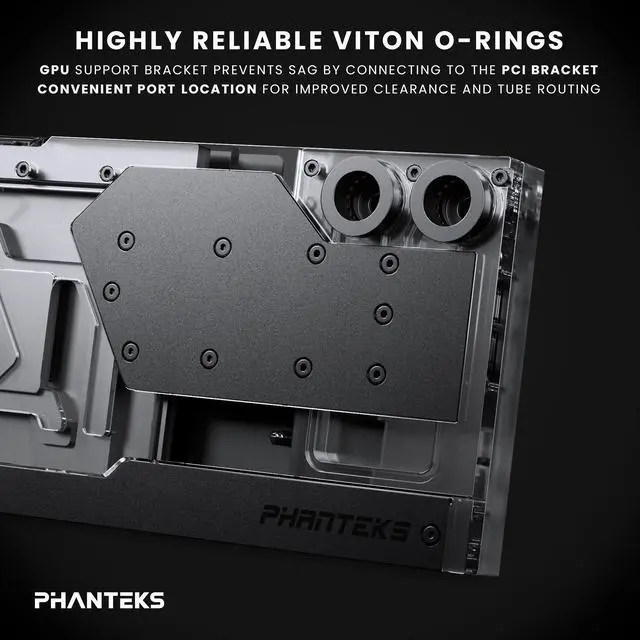 Alt view image 3 of 4 - Phanteks Glacier EZ-Fit G40 ASUS GPU Block for ASUS ROG STRIX / TUF gaming RTX 4090, Full Cover Nickel-Plated copper block, Cast Acrylic, Aluminum Cover plates, Digital-RGB, Black