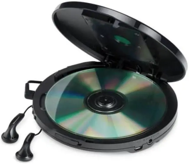 Alt view image 2 of 13 - Jensen Black Portable CD CDR MP3 Player with Bluetooth Bass Boost Black Earbuds