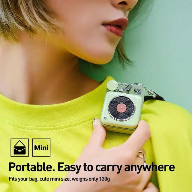 Alt view image 3 of 7 - Muzen Mini Bluetooth Speaker, Button Metal with Lanyard,Vintage Radio with Old Fashioned Classic Style, Portable Wireless Loud Volume Speaker for Home, Office, Kitchen,Party,Travel,Outdoor