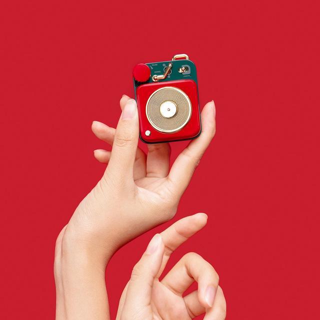 Alt view image 2 of 7 - Muzen Mini Bluetooth Speaker, Button Metal with Lanyard,Vintage Radio with Old Fashioned Classic Style, Portable Wireless Loud Volume Speaker for Home, Office, Kitchen,Party,Travel,Outdoor Red