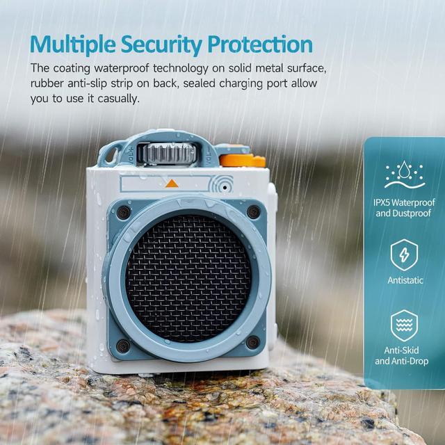 Alt view image 5 of 6 - Muzen Portable Bluetooth Speaker, Wild GO IPX5 Waterproof Speaker, Small Bluetooth Speaker, Loud Stereo Sound,Best Wireless Speakers for Outdoor Travel Camping