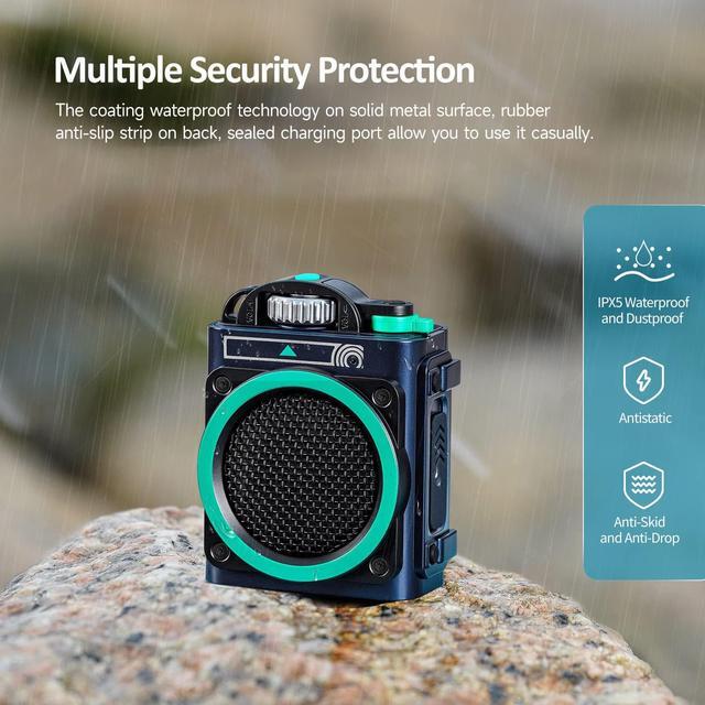 Alt view image 5 of 6 - Muzen Portable Bluetooth Speaker, Wild GO IPX5 Waterproof Speaker, Small Bluetooth Speaker, Loud Stereo Sound,Best Wireless Speakers for Outdoor Travel Camping Blue