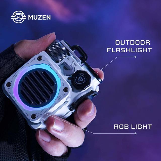 Alt view image 4 of 6 - Muzen Cyber Cube Bluetooth Speaker, Bluetooth 5.0, Portable Speaker with Fidget Spinner, Crystal Clear Sound with RGB LED Light Wireless Speaker, Waterproof Speakers for Indoor Outdoor