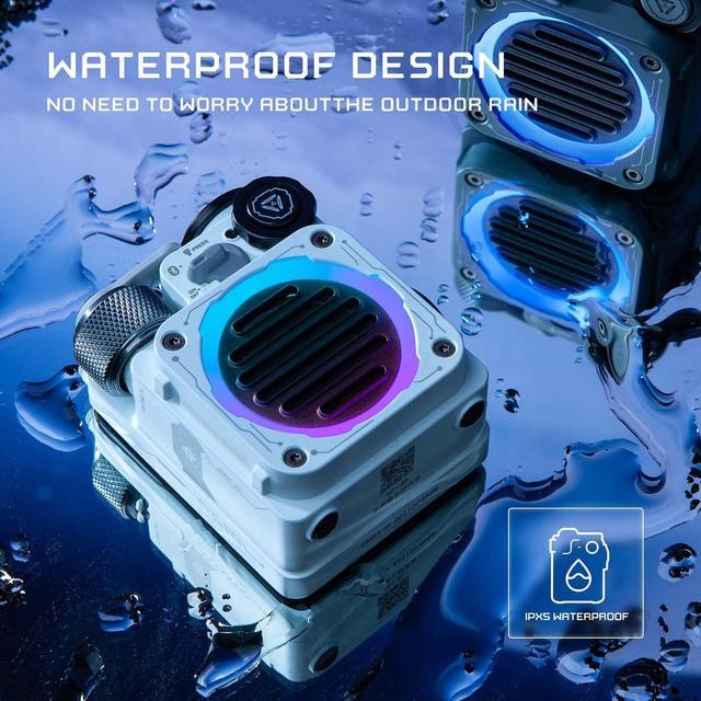 Alt view image 5 of 6 - Muzen Cyber Cube Bluetooth Speaker, Bluetooth 5.0, Portable Speaker with Fidget Spinner, Crystal Clear Sound with RGB LED Light Wireless Speaker, Waterproof Speakers for Indoor Outdoor