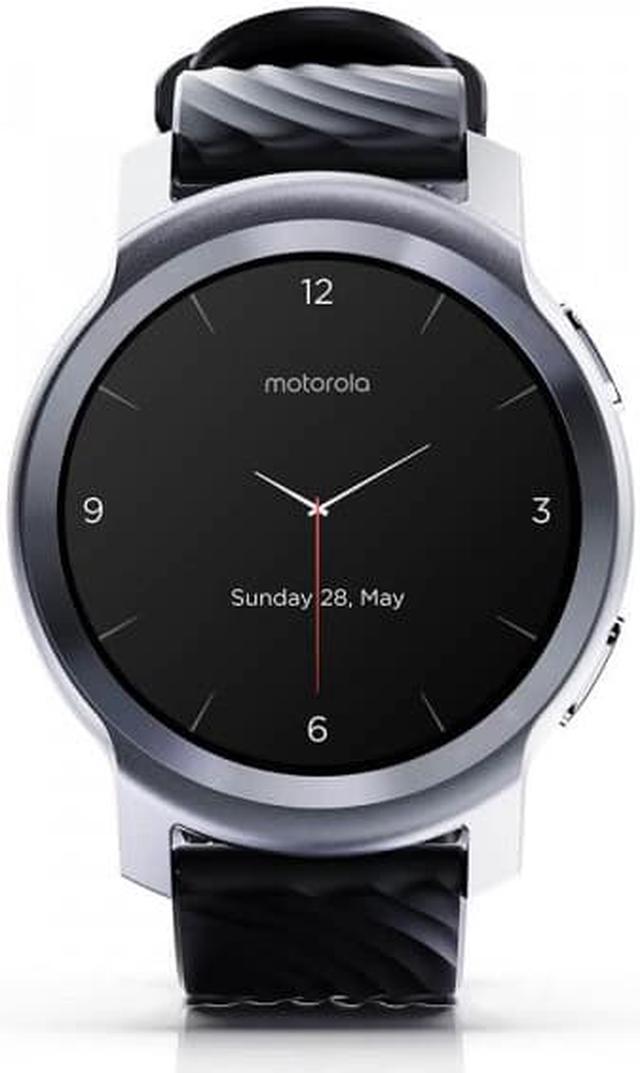 Motorola Moto Watch 100 Smart Watch,42-Millimeter GPS Smart Watch for Men  and Women,14-Day Battery,24/7 Heart Rate, SpO2, 5 ATM Water-Resistant, AOD,  Compatible with Android and iPhone, Black Silver 