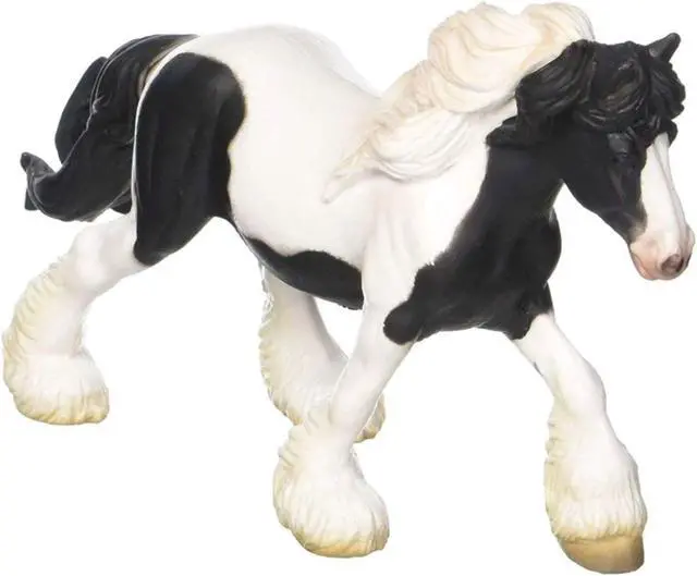 Main image of CollectA Black And White Gypsy Mare Piebald Horse Figure 88779