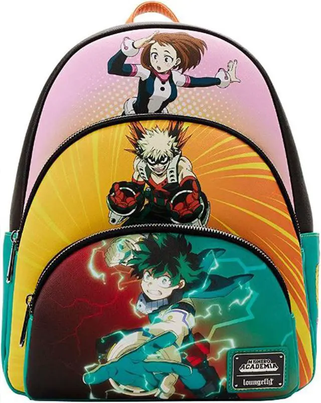 Main image of Loungefly My Hero Academia Triple Pocket Scene Mini Backpack