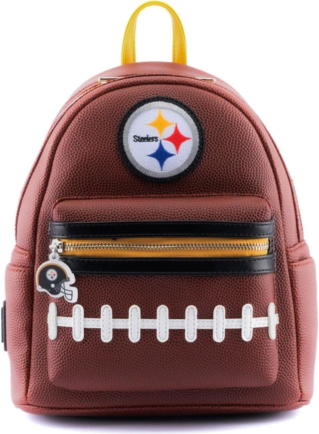 Loungefly NFL Pittsburgh Steelers Pigskin Logo Mini Backpack  display picture 2