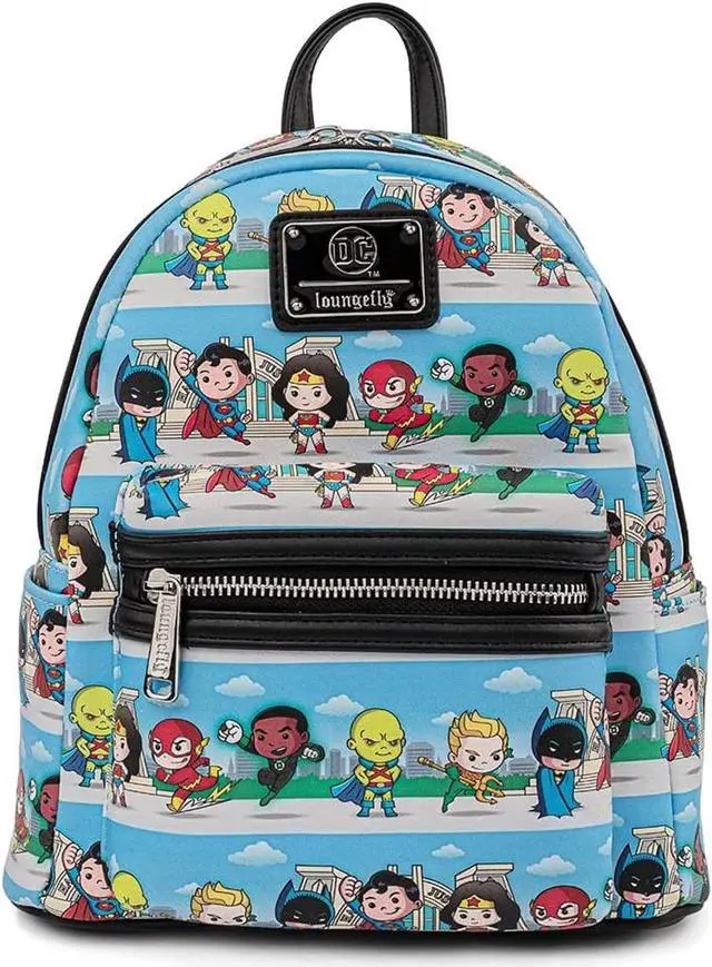 Main image of Loungefly DC Superheroes Chibi Lineup Mini Backpack