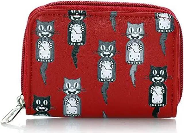 Main image of Shagwear Cat Clock Small Red Coin Purse Wallet