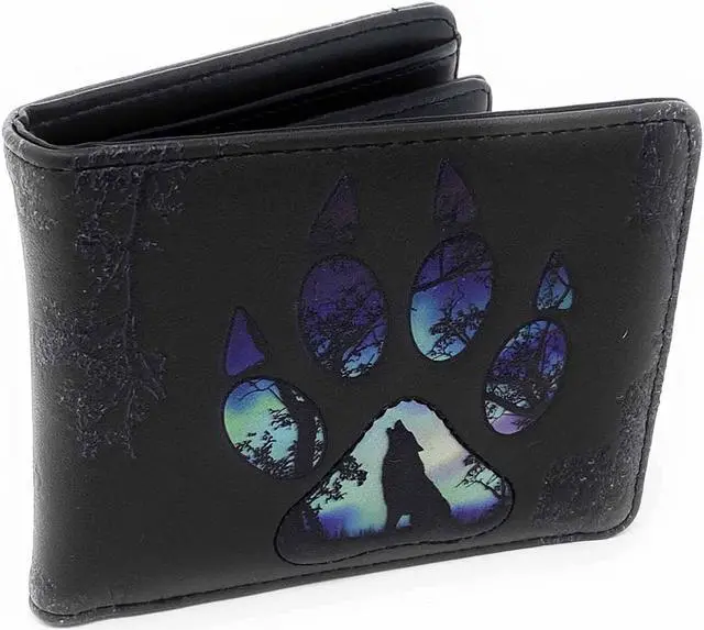 Main image of Shagwear Wolf Paw Print Men's Grey Wallet