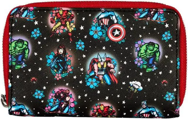 Main image of Loungefly Marvel Avengers Tattoo Zip Around Wallet