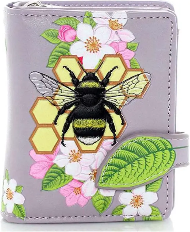 Main image of Shagwear Bumblebee Tattoo Small Lilac Zipper Wallet