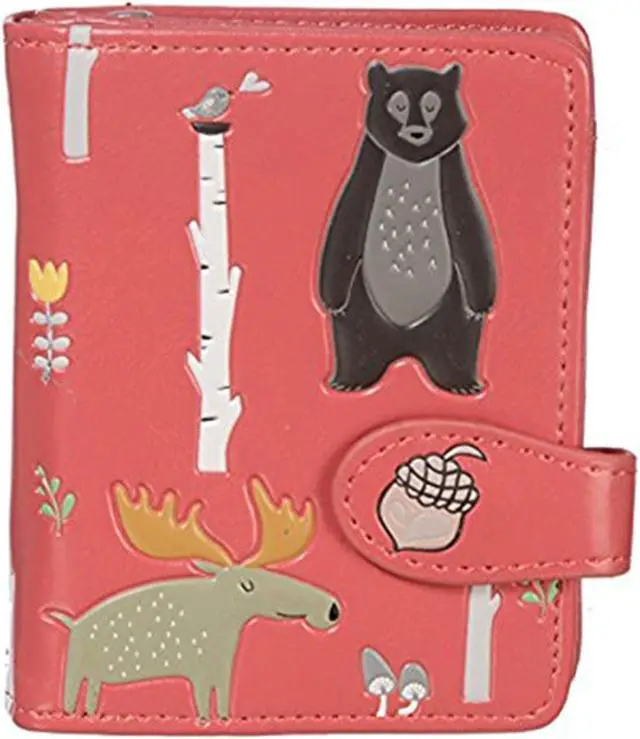 Main image of Shagwear Woodland Animals Small Red Zipper Wallet