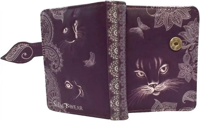 Main image of Shagwear Shadow Cat Small Purple Zipper Wallet
