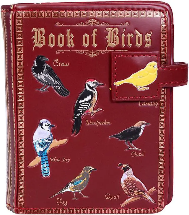 Main image of Shagwear Dark Red Small Book Of Birds Small Wallet