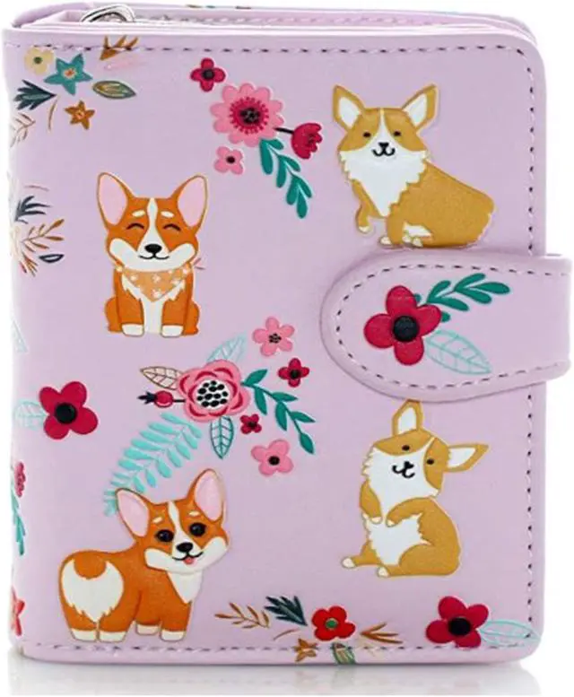 Main image of Shagwear Pink Corgi Pattern Small Wallet