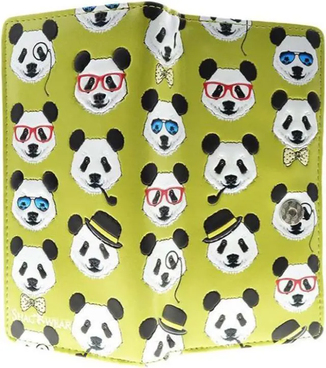Main image of Shagwear Panda Repeat Large Lime Zipper Wallet