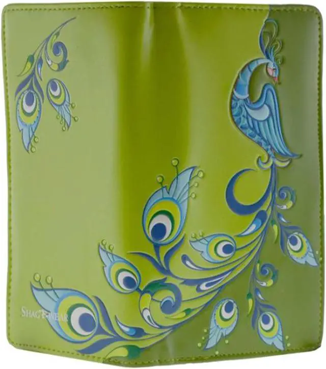 Main image of Shagwear Two Tone Peacock Large Lime Zipper Wallet
