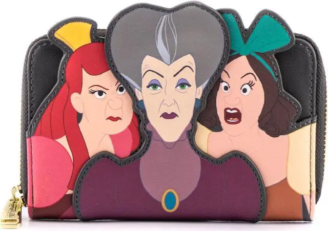 Main image of Loungefly Disney Villains Cinderella Scene Evil Stepmother And Step Sisters Zip Around Wallet